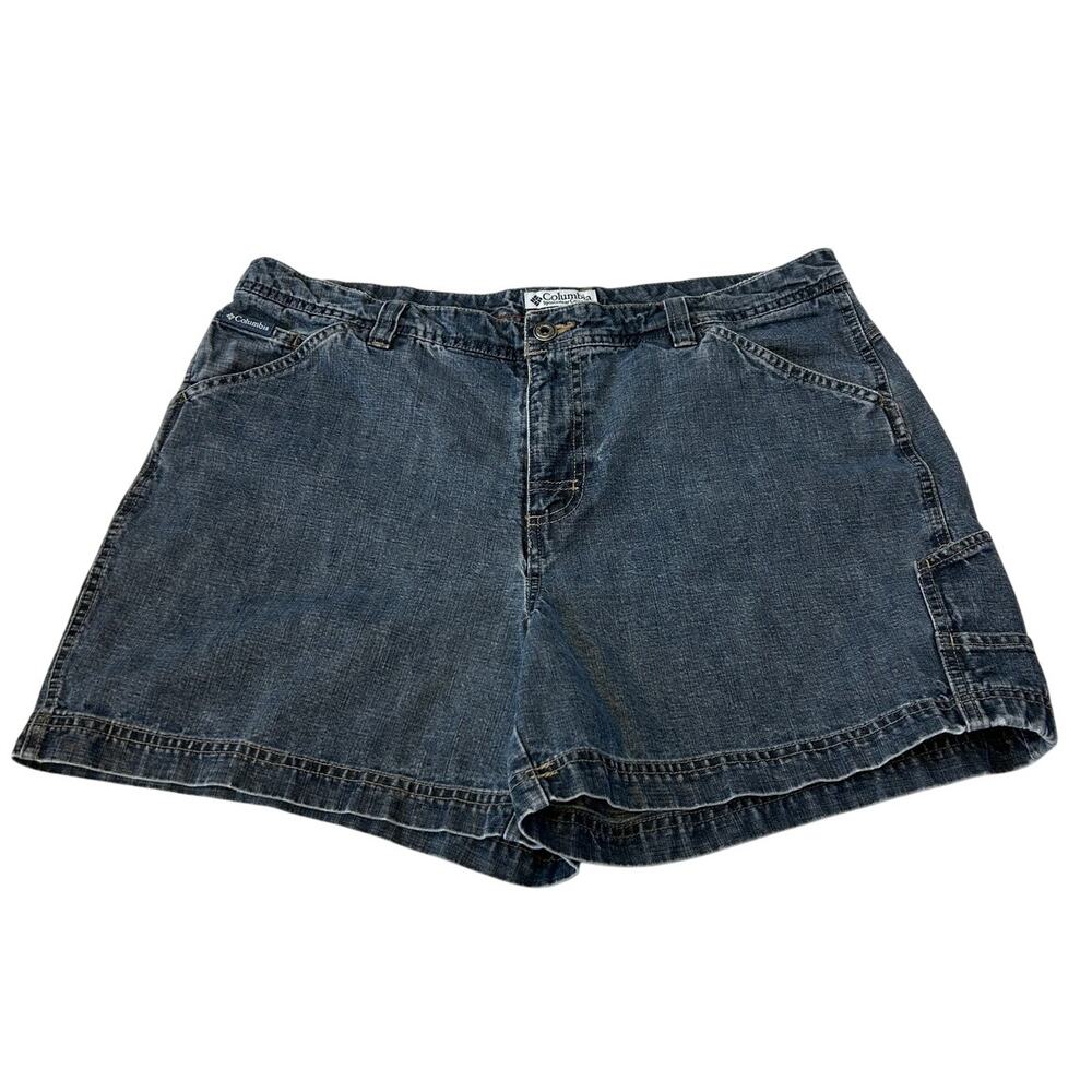 Columbia Women's Utility Jean Shorts Size 16 Dark Wash Blue Denim Casual